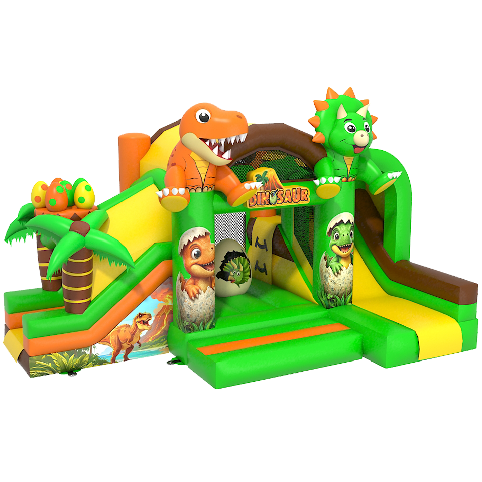 Bouncy Castle with 2 Slides 3D Dino