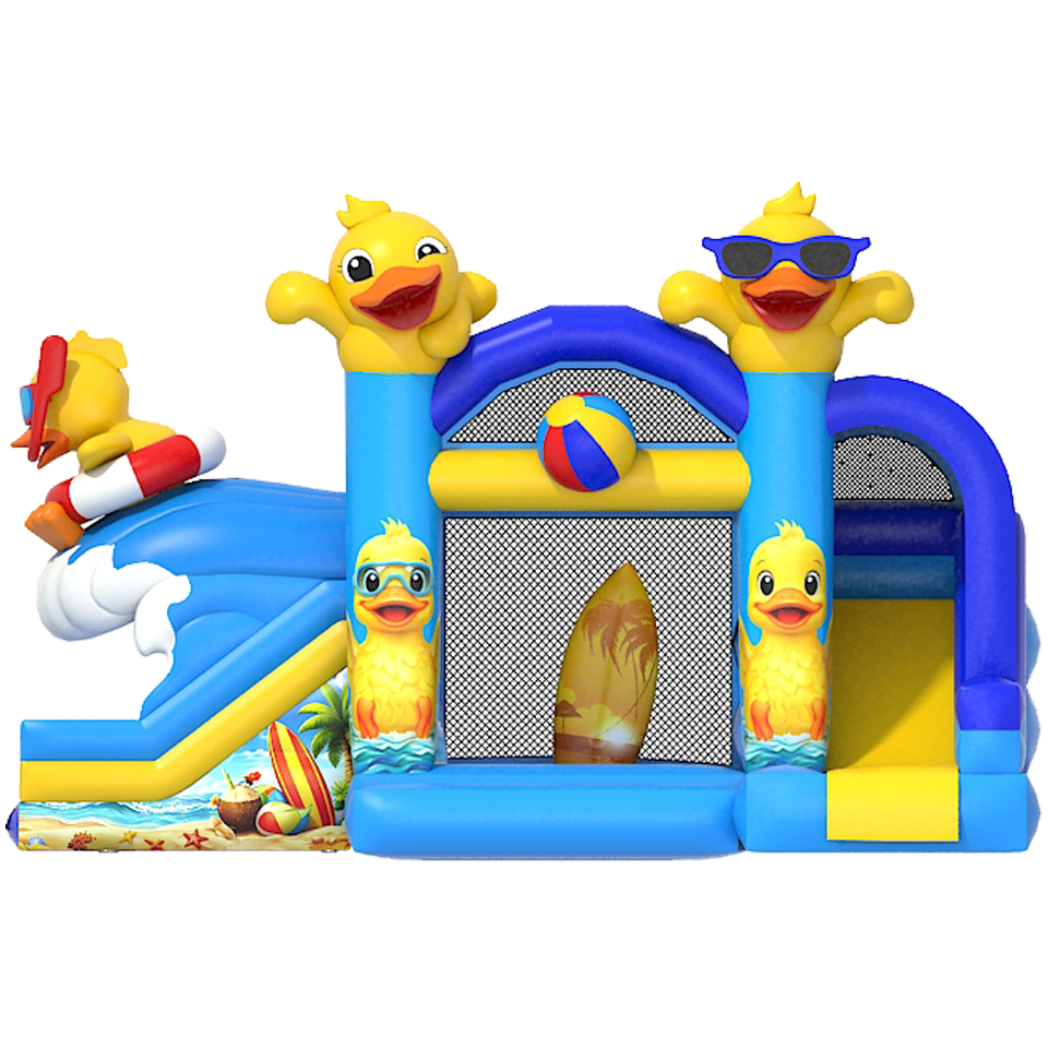 Bouncy Castle with 2 Slides 3D Duck