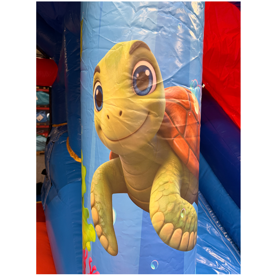 Bouncy Castle with 2 Slides 3D Sea
