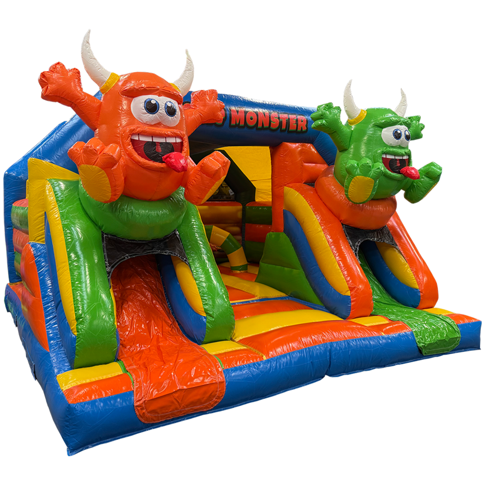 Combo Midi 2 Slides Cookie Monster Bouncy Castle without Small Pools