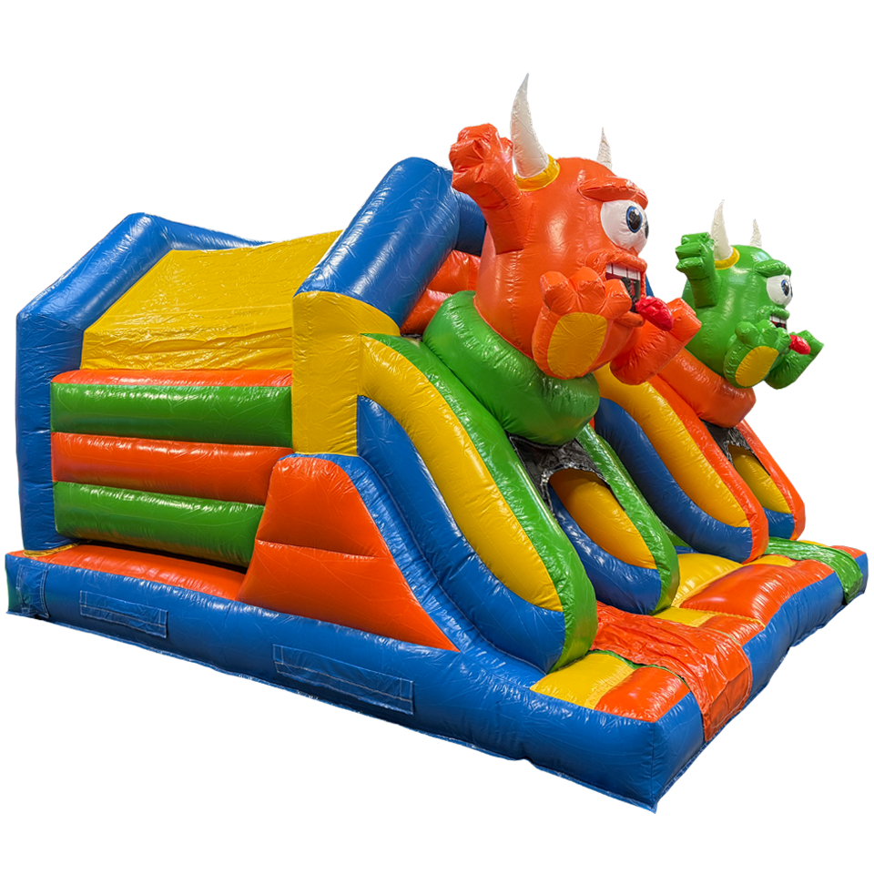 Combo Midi 2 Slides Cookie Monster Bouncy Castle without Small Pools