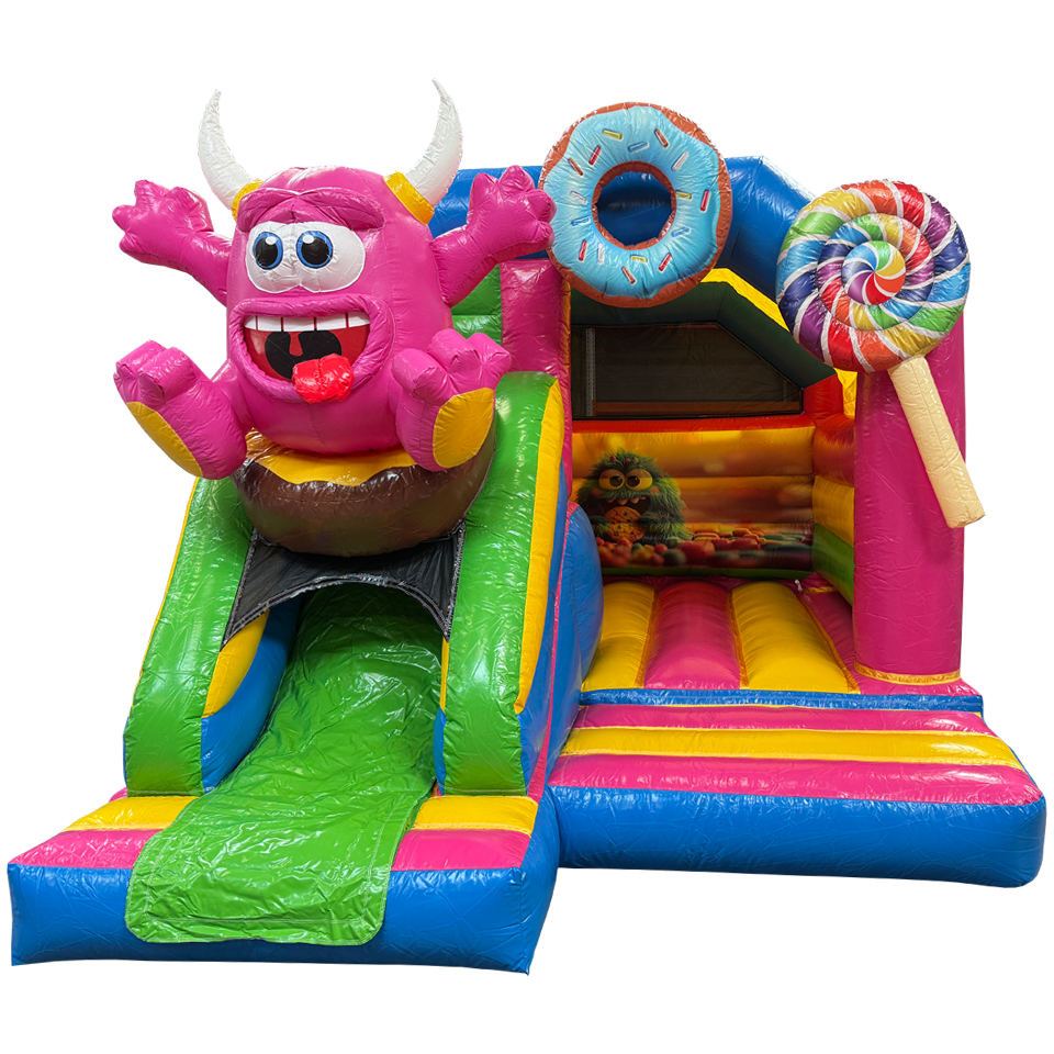 Combo Mini 3D Cookie Monster Bouncy Castle